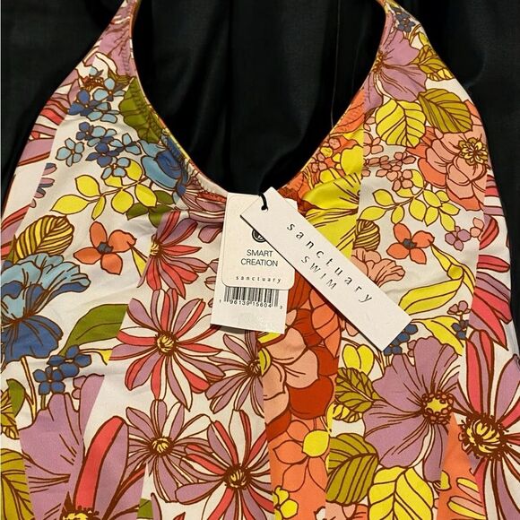 Sanctuary swimwear Reversible floral print One Piece Halter Swimsuit NWT size XS - Picture 16 of 16